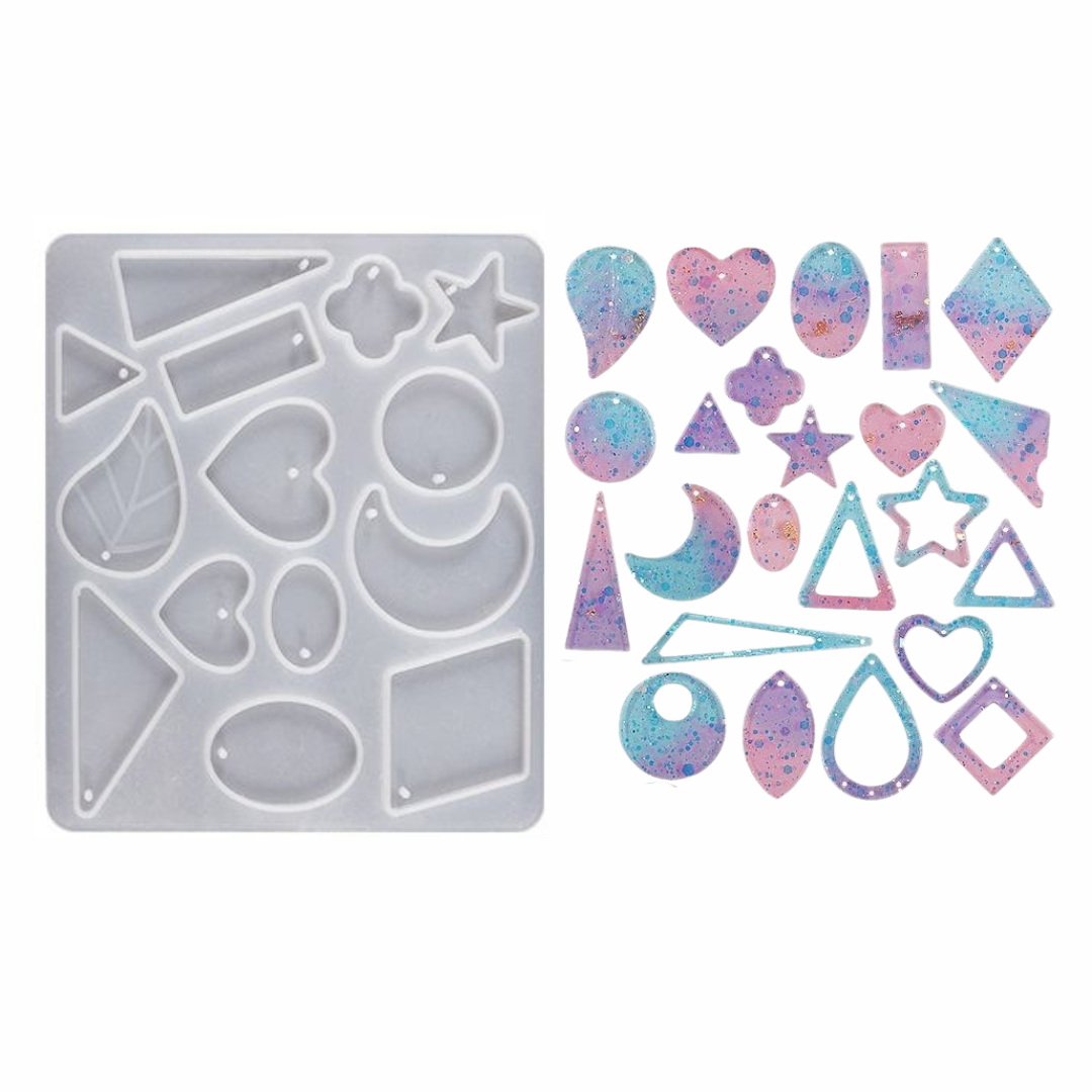 Resin Earing and Pendant Making Silicone Mould for Resin Art | Designer Earing Jewellery Making Mould