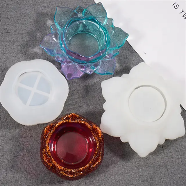 Lotus Flower Candle Tealight Making Silicone Mould for Resin Art & Craft | Lotus Shaped Tealight Holder or Bowl Making Mould (2 Designs)