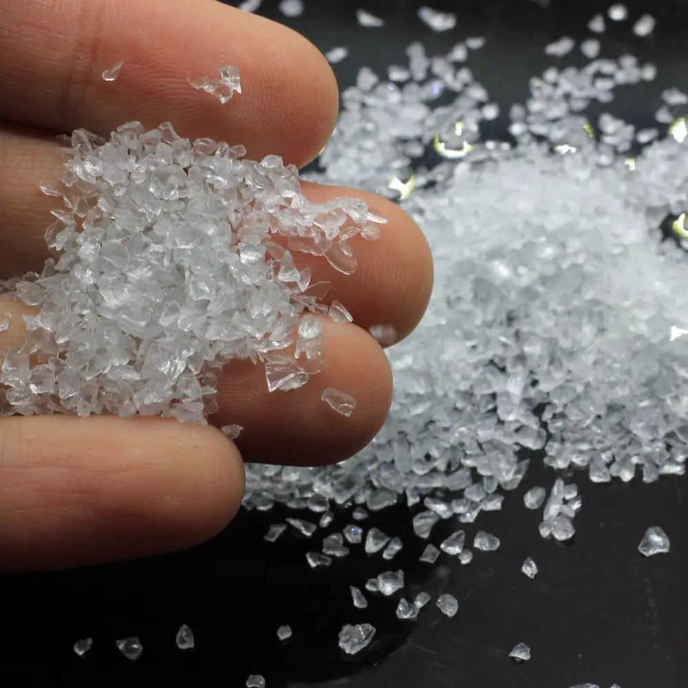 Crystal Clear Firepit Glass Crystals, Crushed Stone for Resin Art, Geode Art, Fish Aquarium and DIY Art Projects