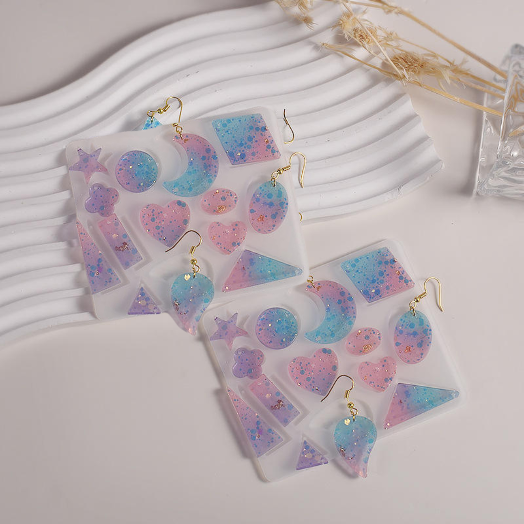 Resin Earing and Pendant Making Silicone Mould for Resin Art | Designer Earing Jewellery Making Mould