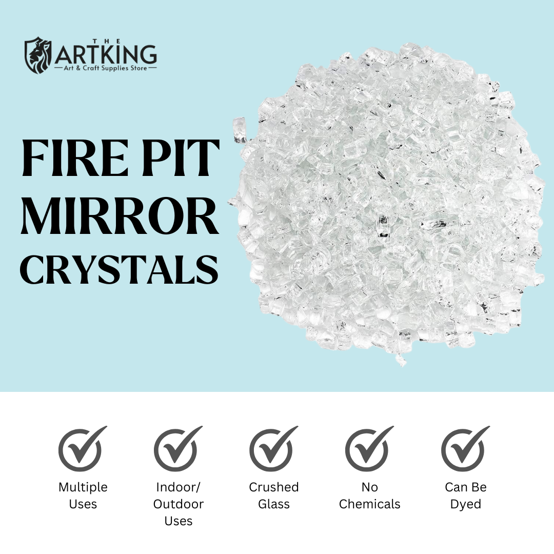 Transparent Firepit Mirror Stones Crystal Clear 4-6mm Crushed Stone for Resin Art, Geode Art | Heat Resistant Decorative Glass Crystals