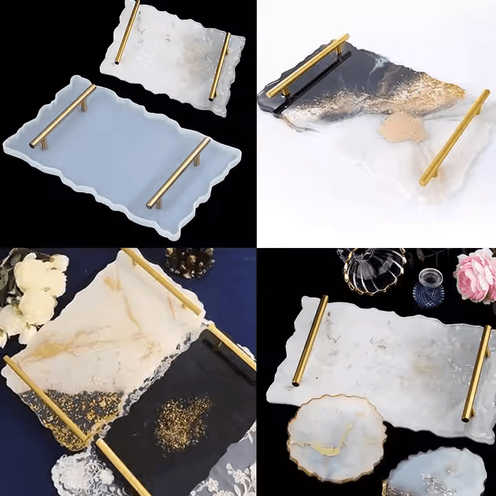 9x12inch Agate Tray Making Combo Kit for Resin Art | 15 Items DIY Beginners Craft Kit with 1Kg Epoxy Art Resin
