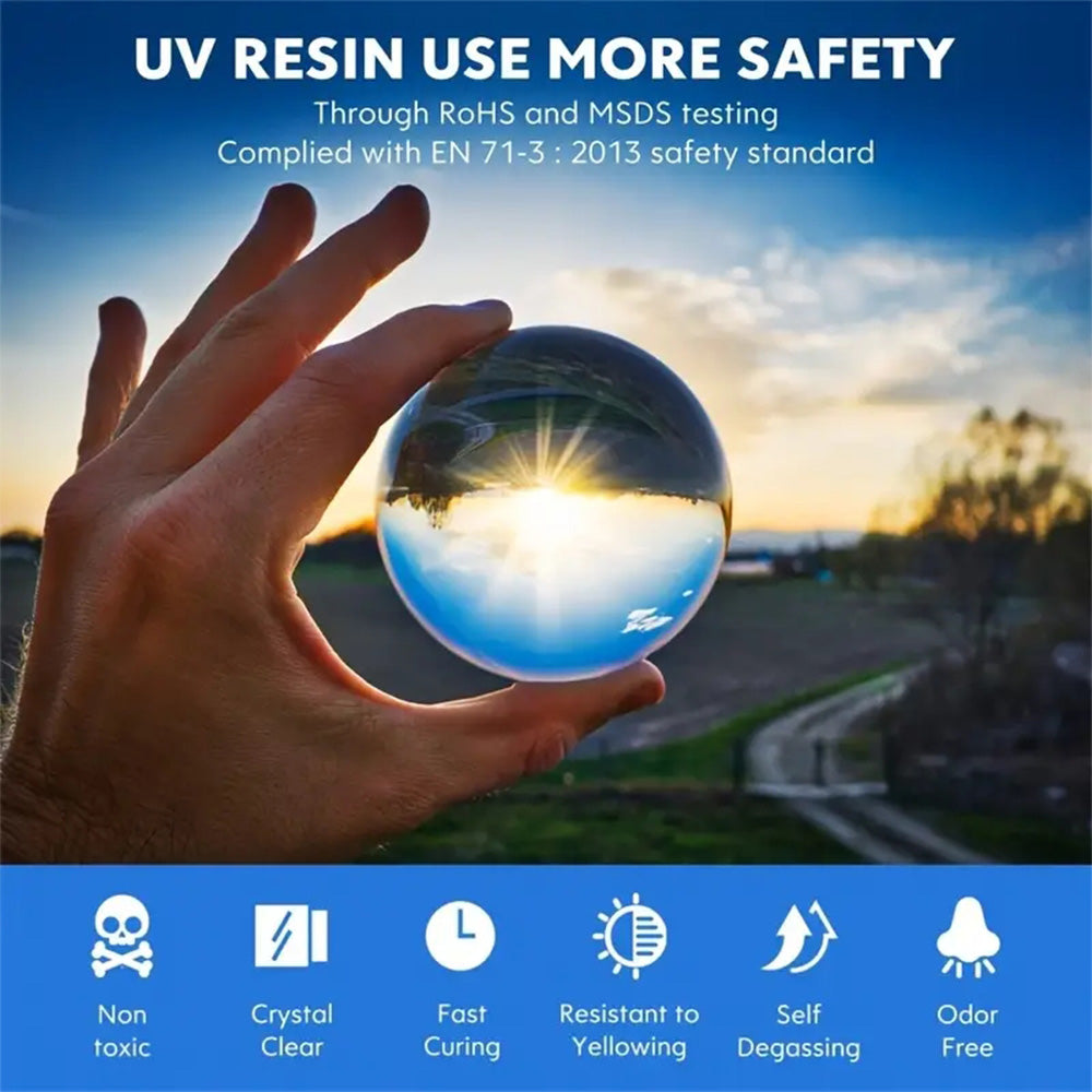 50g Crystal Clear Hard UV Resin for Jewelry Making (50g) - UV Epoxy Resin Craft Kit for Silicone Molds