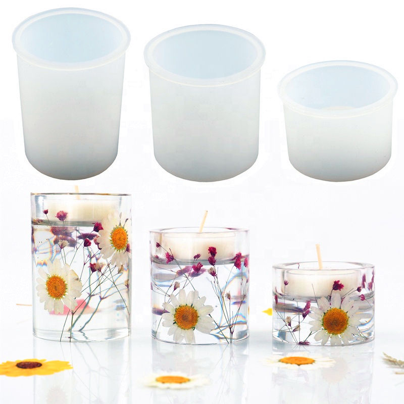 3 Sizes Tealight Holder Making Silicone Mould (Cylinder Design)