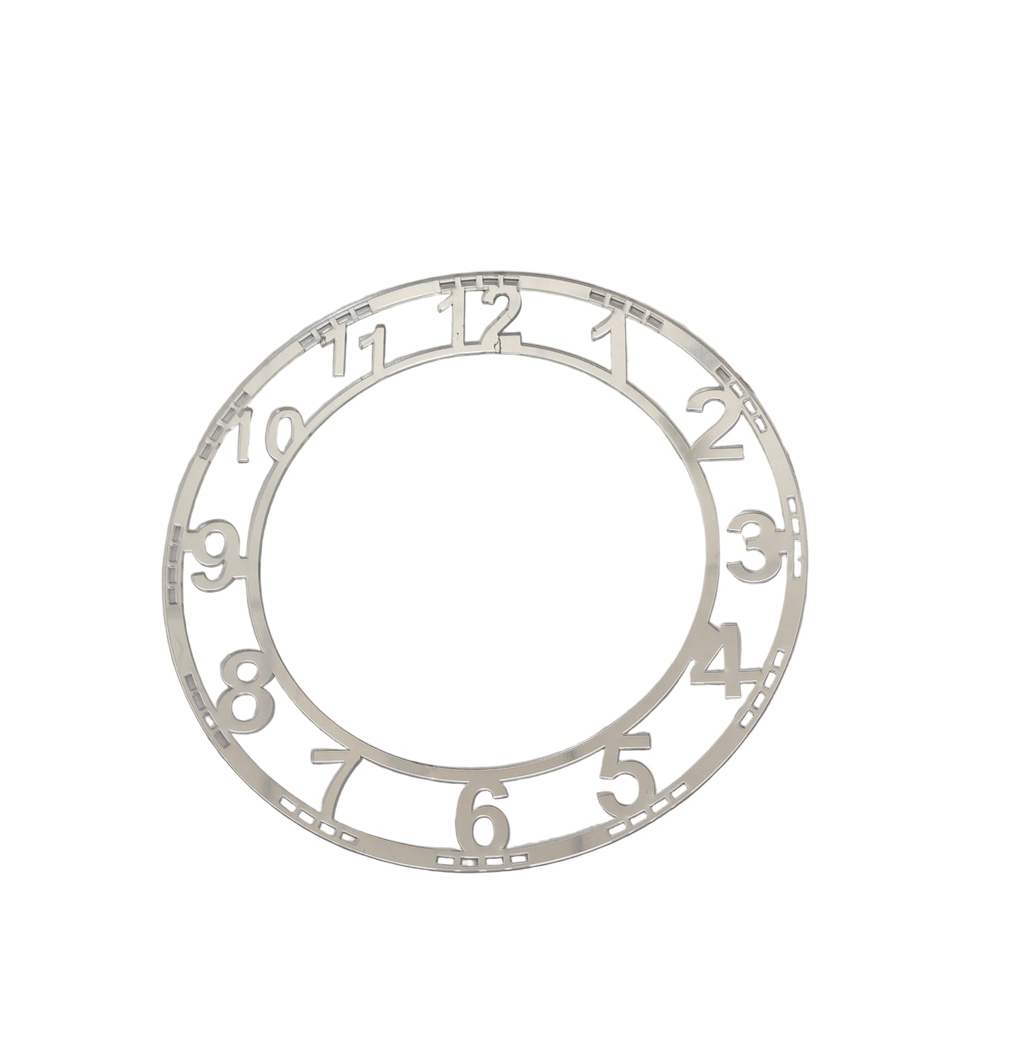 Number Silver Clock Acrylic (10 Inch)