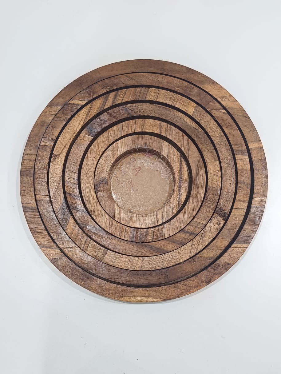Round Teakwood Acrylic Frame