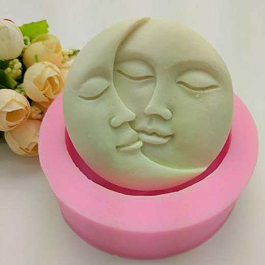 Sun Moon Face 1 Cavity Candle Making Mould