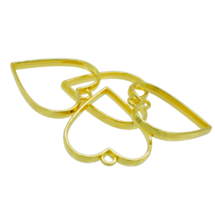 5 in 1 Gold Heart Bezels Set