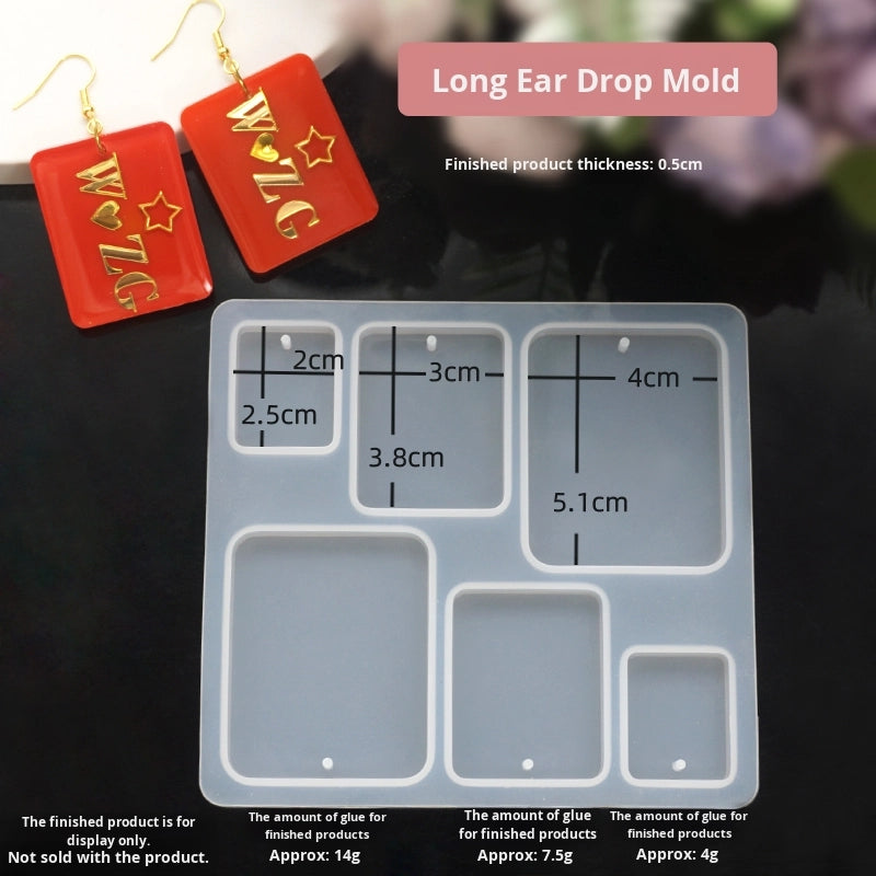 Rectangle Shaped Keychain or Earing Mould
