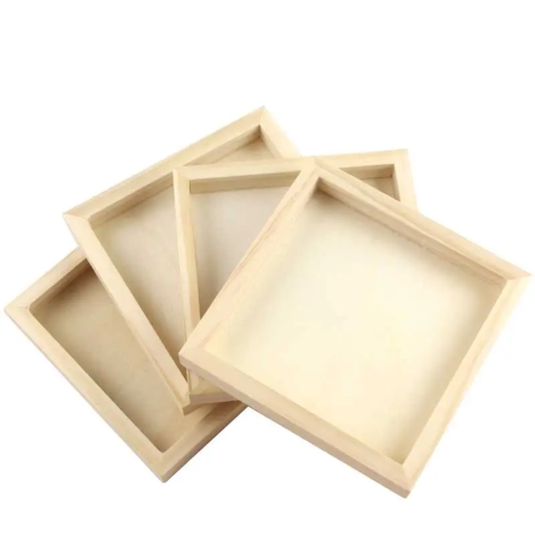 Square Pinewood Tray With Acrylic