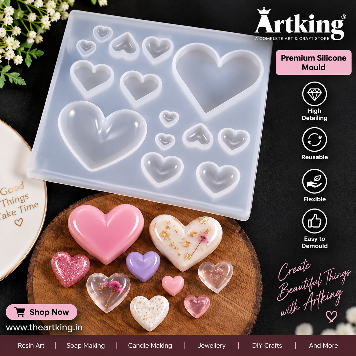 Mini Heart Mould (2 Pc)
