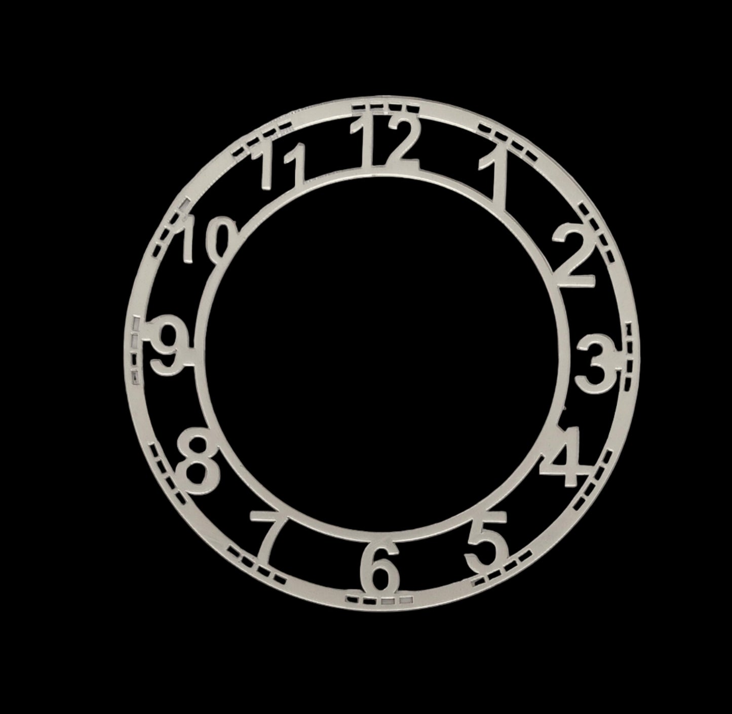 Number Silver Clock Acrylic (6Inch)