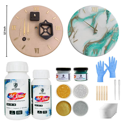 12" Resin Art Clock Making Kit | DIY Resin Art Kit | Wall Clock Making Kit