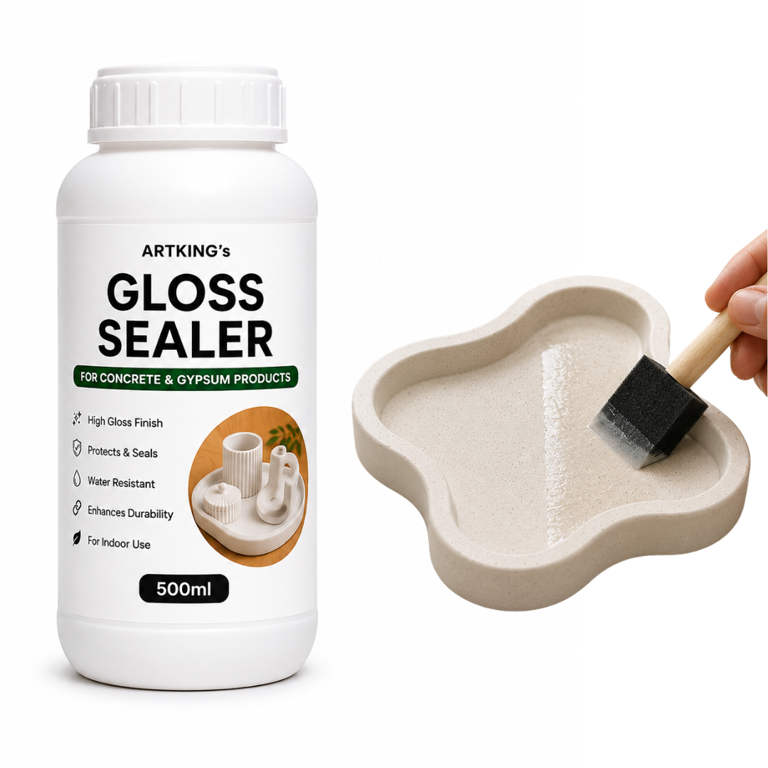 ArtKing's Premium Gloss Sealer for Protective Gloss Coating for Concrete Art, Jesmonite, Wood & Canvas