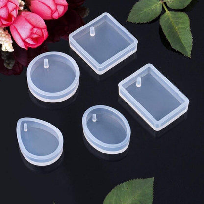 Name : 5 Pieces Pendant or Earing Making Silicone Mould for Resin Art | Jewellery Making Mould