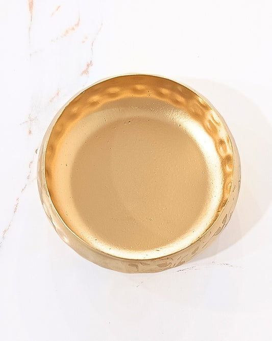 6" Golden Metal Urli for Candle Making and Home Decor