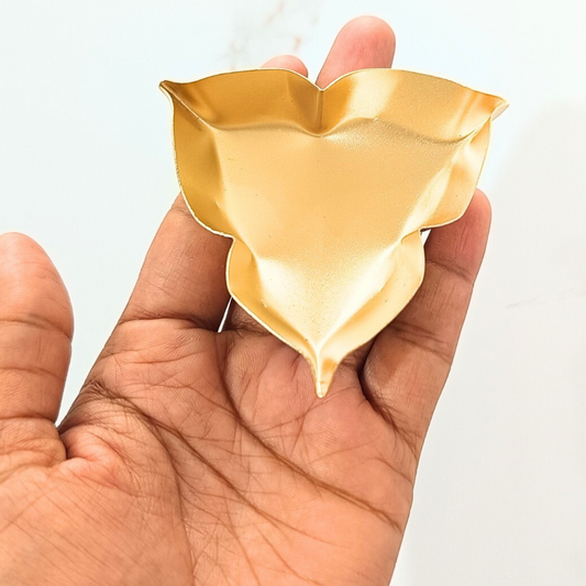 3" Golden Metal triangle Urli for Candle Making and Home Decor