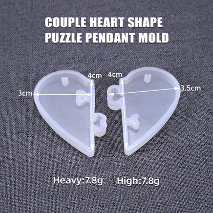 Broken Heart Pendent in 2 Pieces Silicone Mould for Resin Art