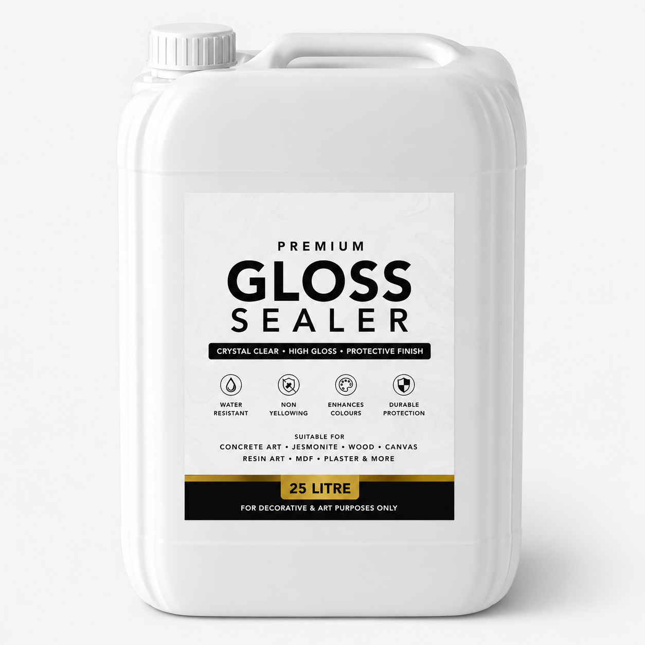 ArtKing's Premium Gloss Sealer for Protective Gloss Coating for Concrete Art, Jesmonite, Wood & Canvas