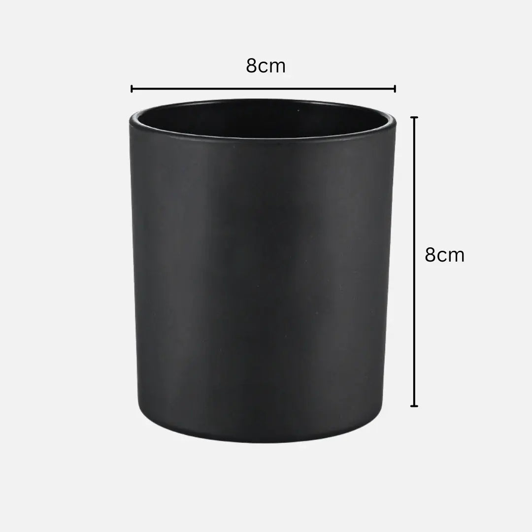 200ml Black Frosted Glass Jar with Wooden Lid for Candle Making