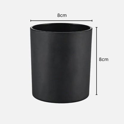 200ml Black Frosted Glass Jar with Wooden Lid for Candle Making