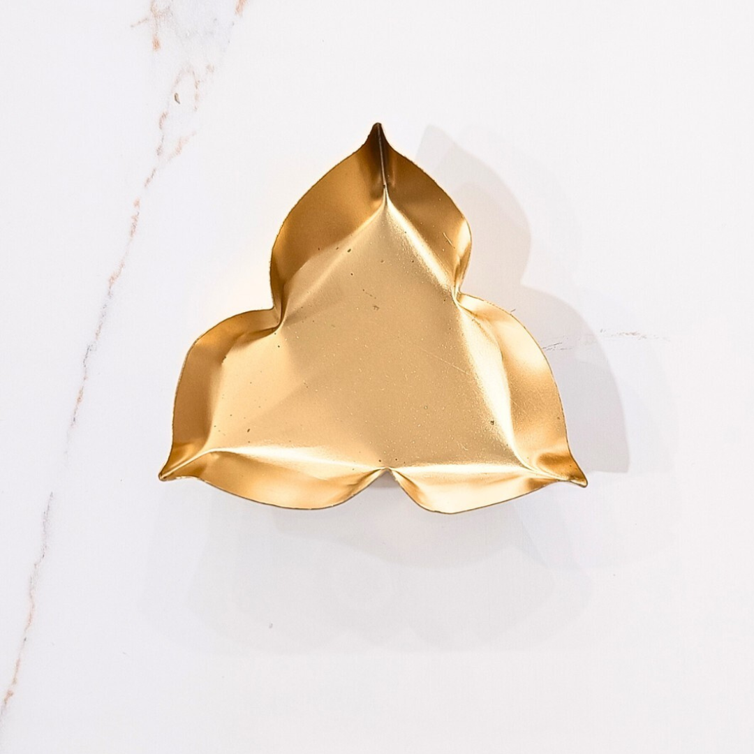 3" Golden Metal triangle Urli for Candle Making and Home Decor