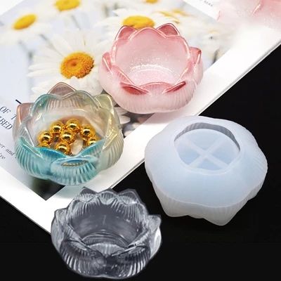 Lotus Flower Candle Tealight Making Silicone Mould for Resin Art & Craft | Lotus Shaped Tealight Holder or Bowl Making Mould (2 Designs)