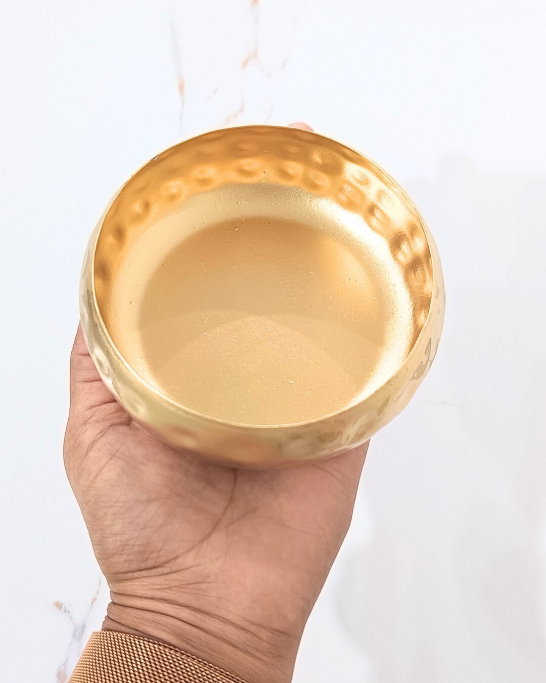 6" Golden Metal Urli for Candle Making and Home Decor