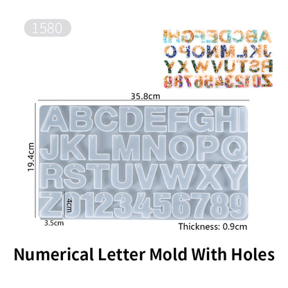 ABCD Alphabet Keychain Mould with Hole