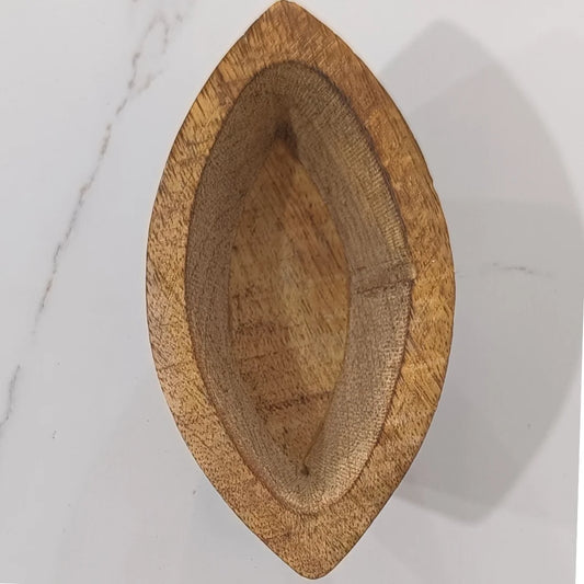 8" Wooden Boat Shape Urli for Candle Making and Home  Decor