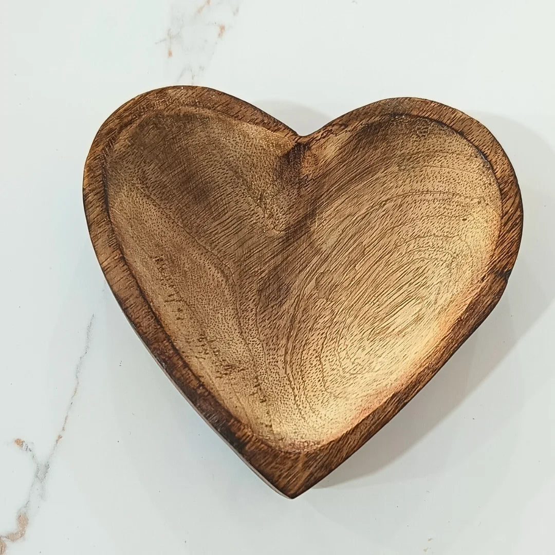 4" Wooden Heart Shape Urli for Candle Making and Home  Decor