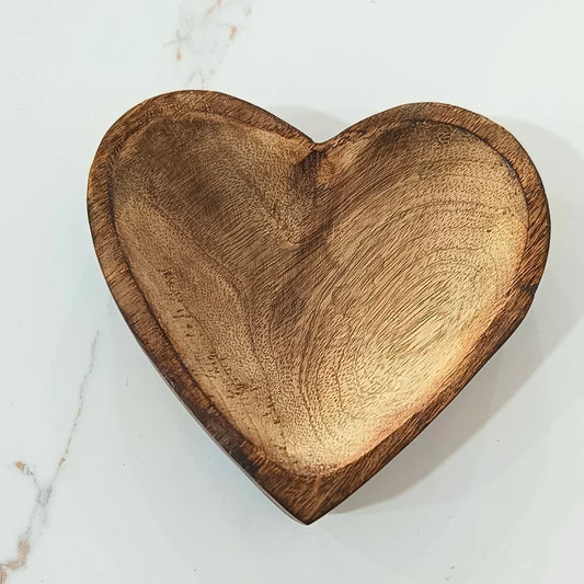 6" Wooden Heart Shape Urli for Candle Making and Home  Decor