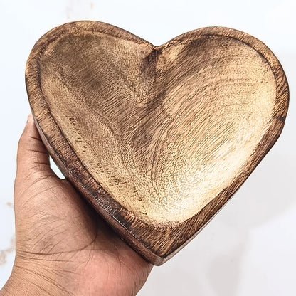 4" Wooden Heart Shape Urli for Candle Making and Home  Decor