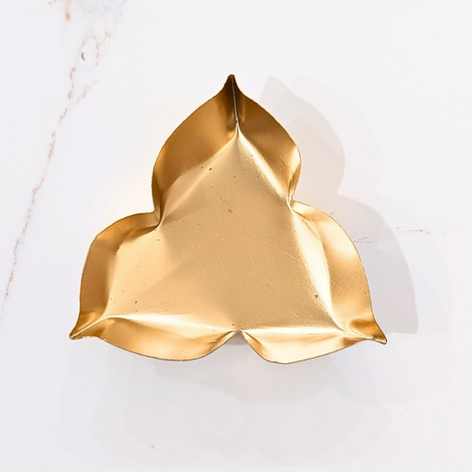 4" Golden Metal triangle Urli for Candle Making and Home Decor