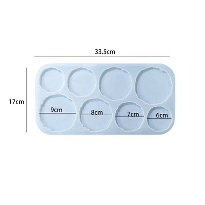 4 Sizes Coaster, Keychain or Earing Making Silicone Mould for Resin Art | 8 in 1 Cavity Mould