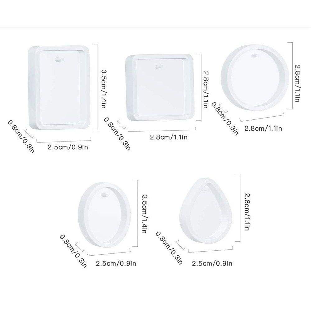 Name : 5 Pieces Pendant or Earing Making Silicone Mould for Resin Art | Jewellery Making Mould