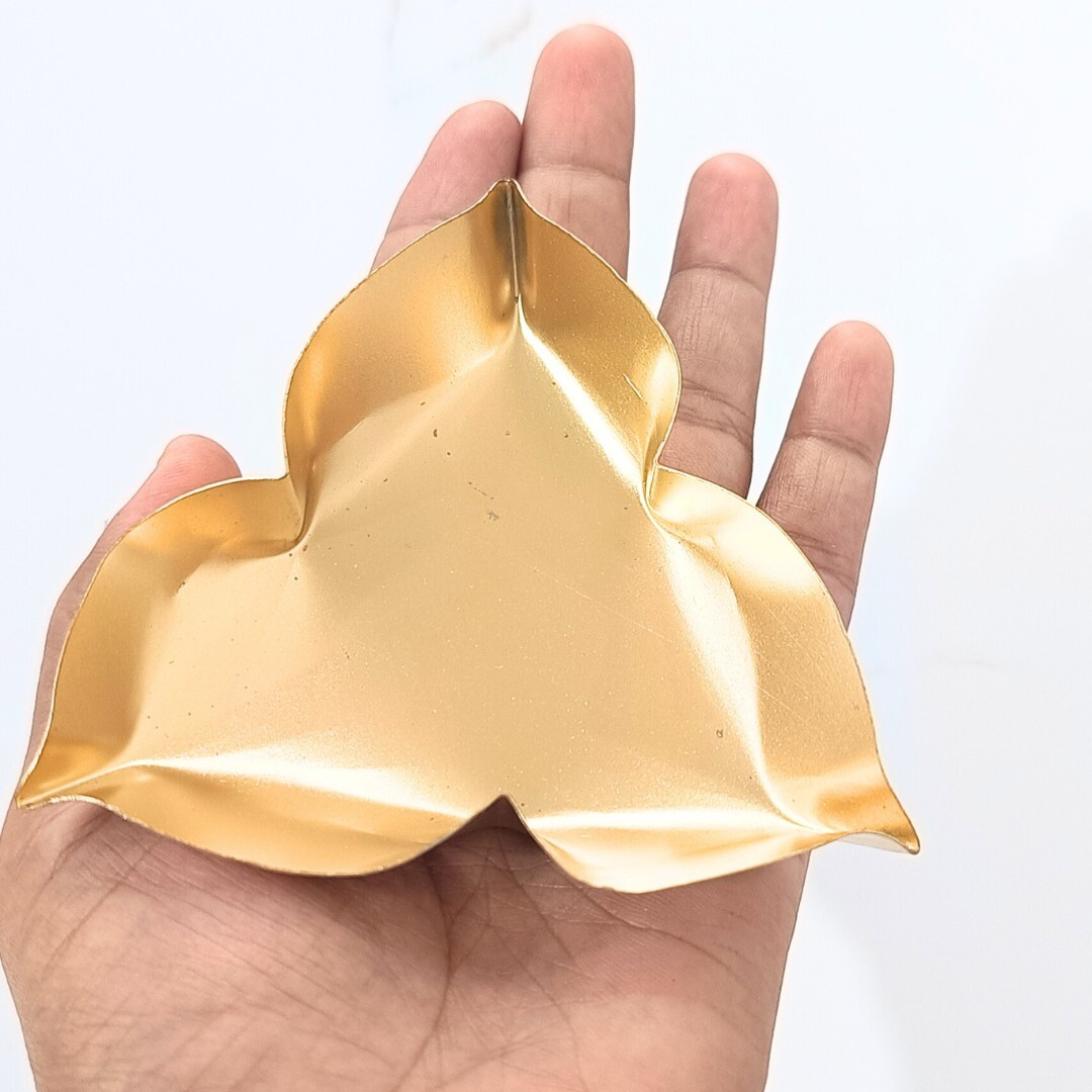 4" Golden Metal triangle Urli for Candle Making and Home Decor