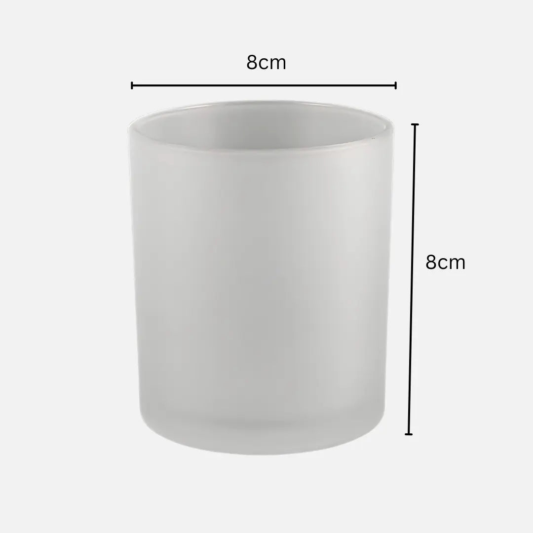 200ml White Frosted Glass Jar with Wooden Lid for Candle Making
