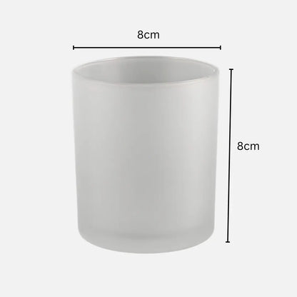 200ml White Frosted Glass Jar with Wooden Lid for Candle Making