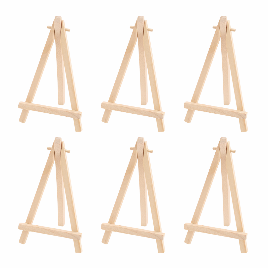 6pcs 5 inch Easel Wooden Stand for Canvas and Photo Frame Stand | Standee for Resin Art Articles Showpieces