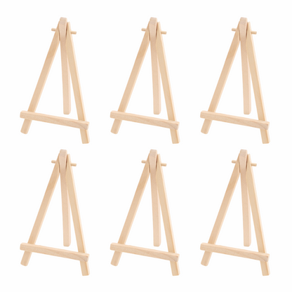 6pcs 5 inch Easel Wooden Stand for Canvas and Photo Frame Stand | Standee for Resin Art Articles Showpieces