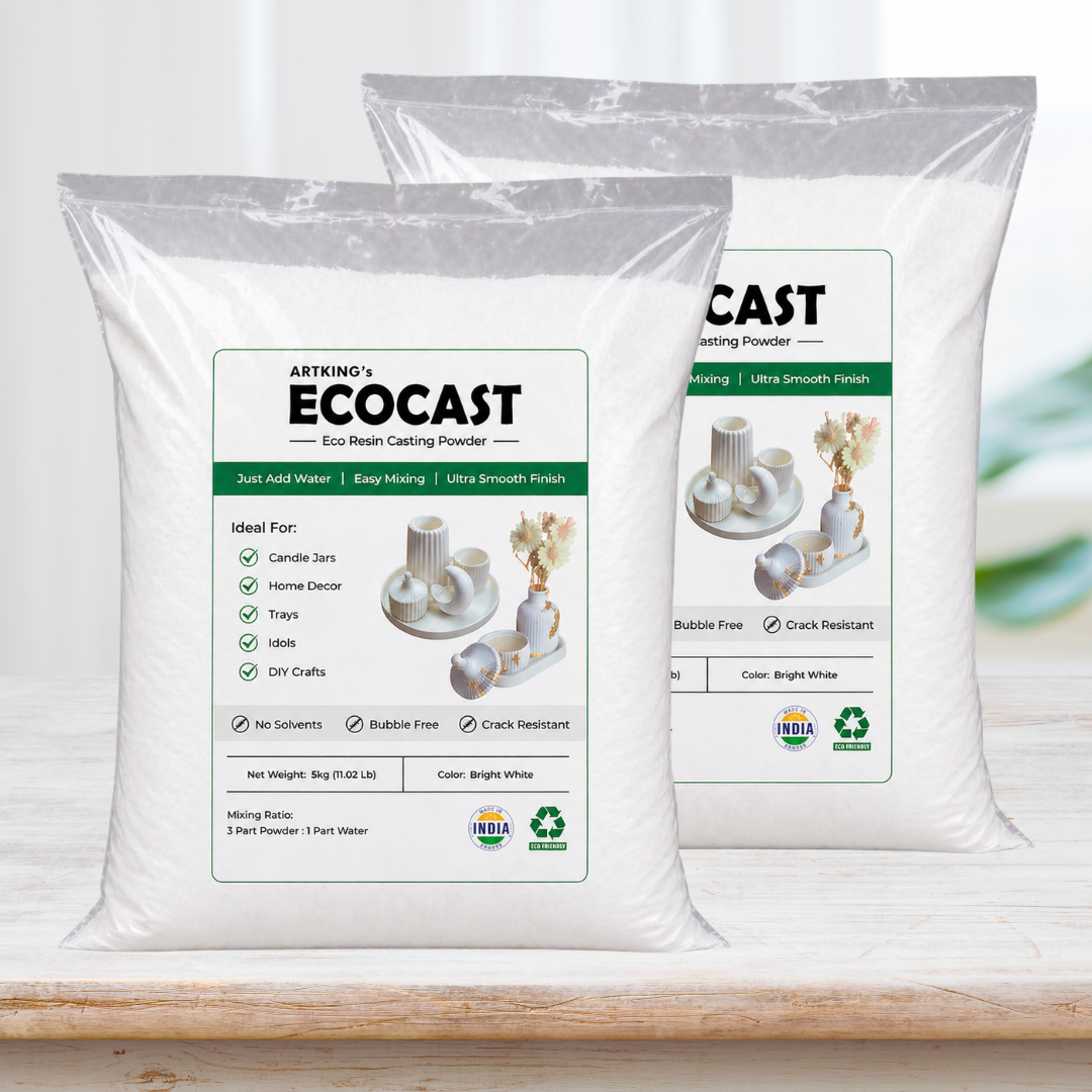 ARTKING ECOCAST Eco Resin Casting Powder – Just Add Water | Bubble-Free | Crack Resistant | Ideal for Candle Jars, Home Decor & DIY Crafts
