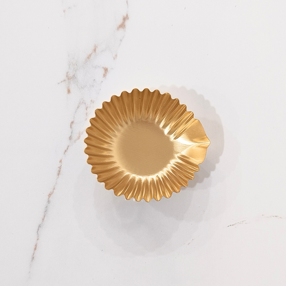 3" Golden Metal Diya Shape Urli for Candle Making and Home Decor