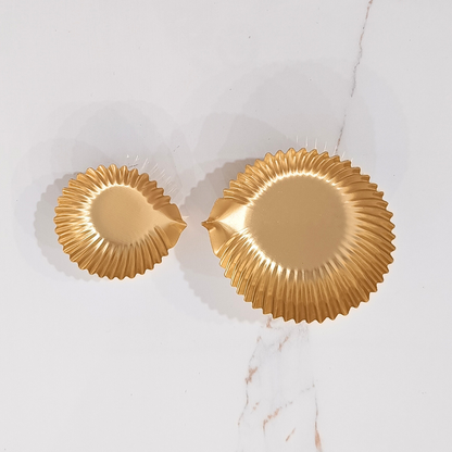 3" Golden Metal Diya Shape Urli for Candle Making and Home Decor