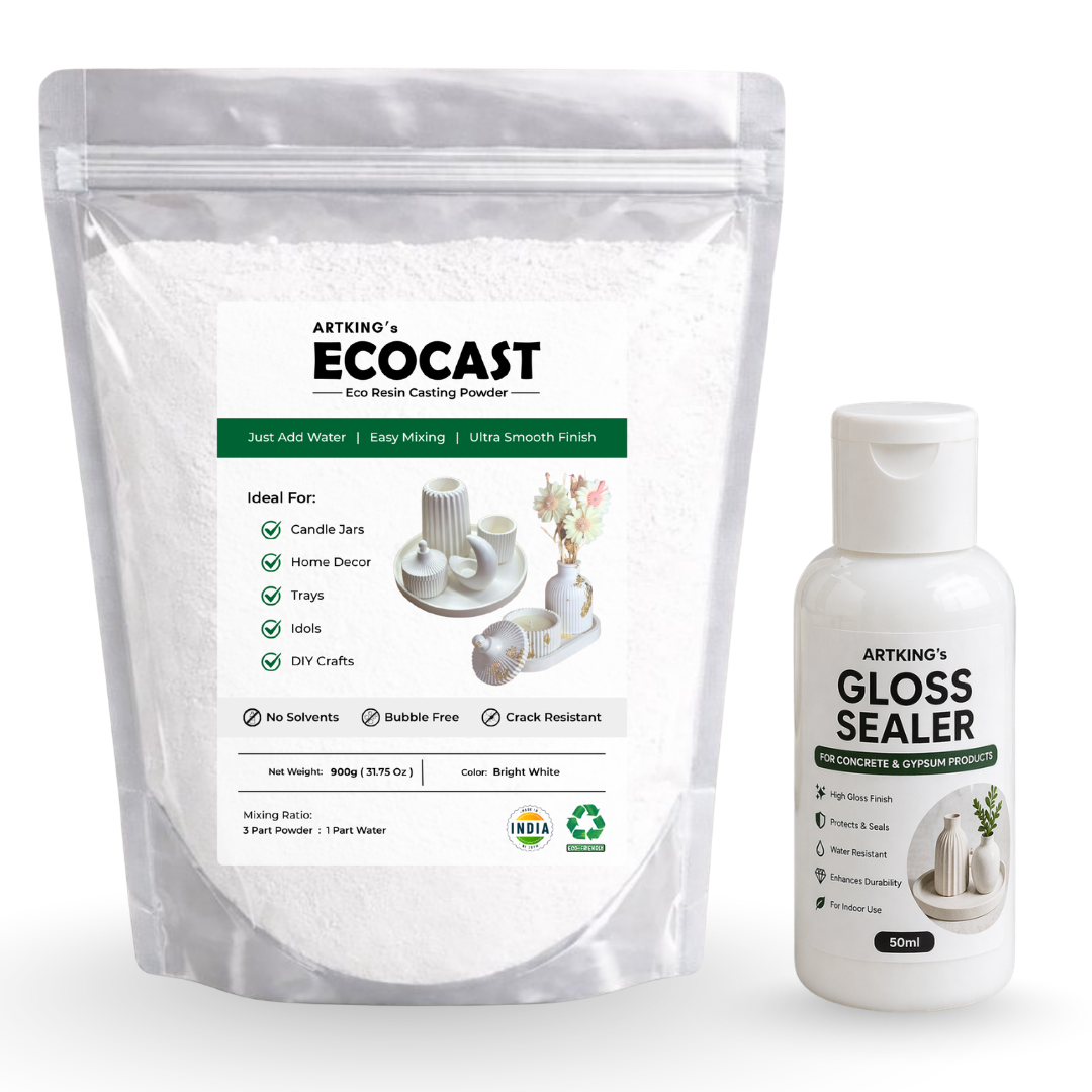 900g EcoCast Eco Resin Casting Powder Kit with 50ml Gloss Sealer