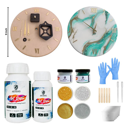 9" Resin Art Clock Making Kit | DIY Resin Art Kit | Wall Clock Making Kit