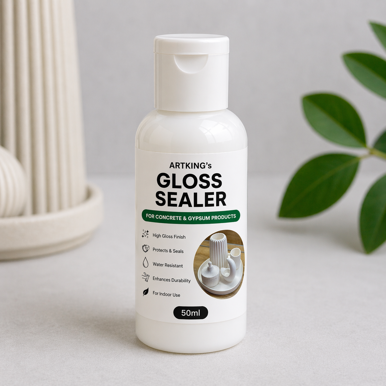 ArtKing's Premium Gloss Sealer for Protective Gloss Coating for Concrete Art, Jesmonite, Wood & Canvas