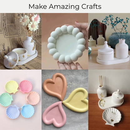 EcoCast Eco Resin Powder Kit with Lotus Tealight Silicone Mould and 50ml Gloss Sealer | Complete Home Décor Craft Kit
