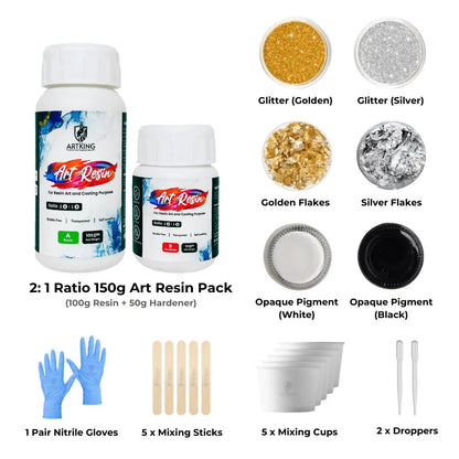 THE ARTKING Epoxy Resin Art Starter Kit Combo | 11 Pieces Combo Kit | Resin Art Kit