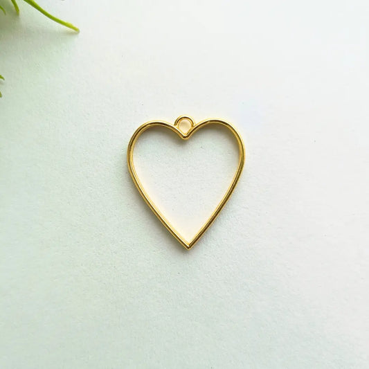 Golden Pendant Bezel - Heart Shape